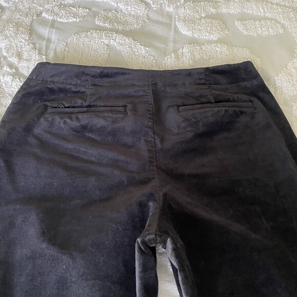 Anthropologie Black Velvet Flared Flare Pants Bell Bottoms 10 High Rise Stretch - Picture 7 of 10